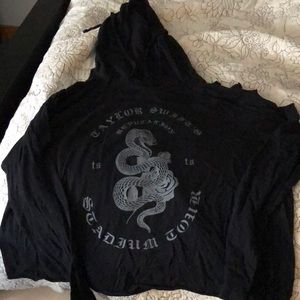 Taylor Swift reputation black cropped hoodie